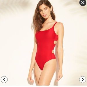Target Red One Piece Swimsuit w Side Cut Outs
